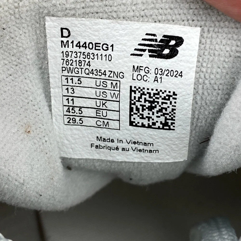 New Balance Fresh Foam X 1440 Grey Matter Turtledove Angora Shoe Men’s Size 11.5